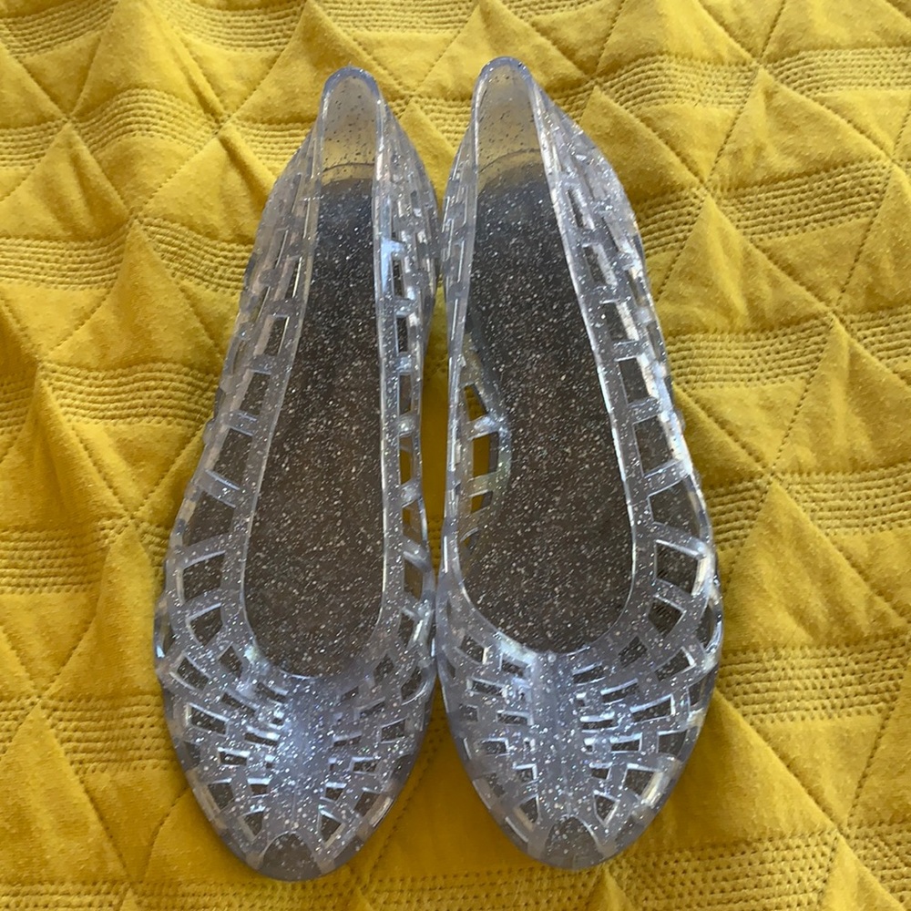 Ju Ju Jellie wedge sparkle clear